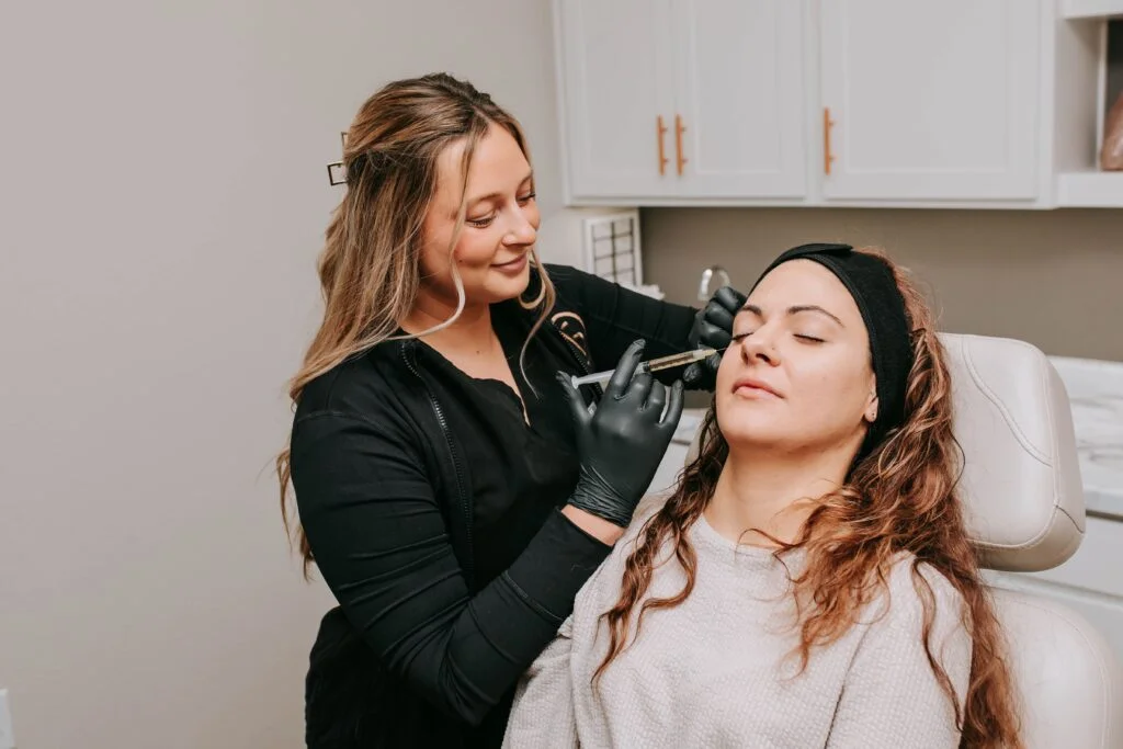 a woman getting PRP injection on face | ANEU Medical Spa, LLC | Madison | McFarland, WI