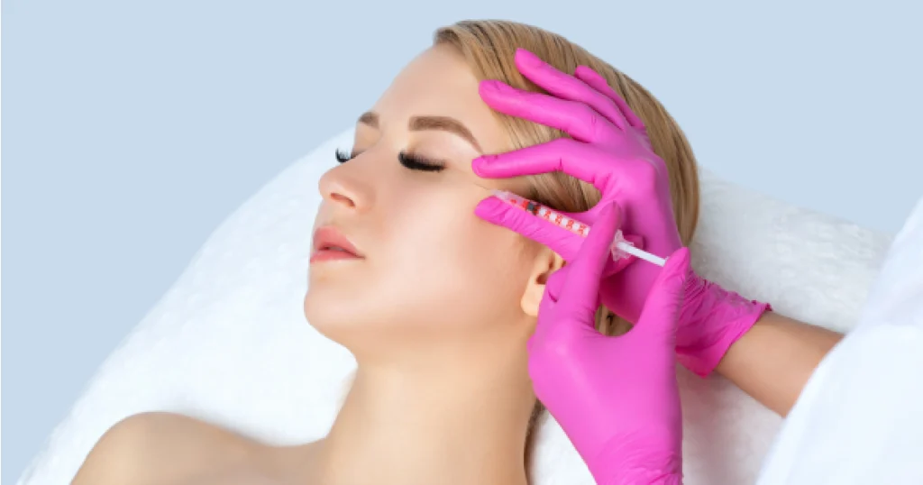 Injector is injecting sculptra to a patient in MADISON, WI