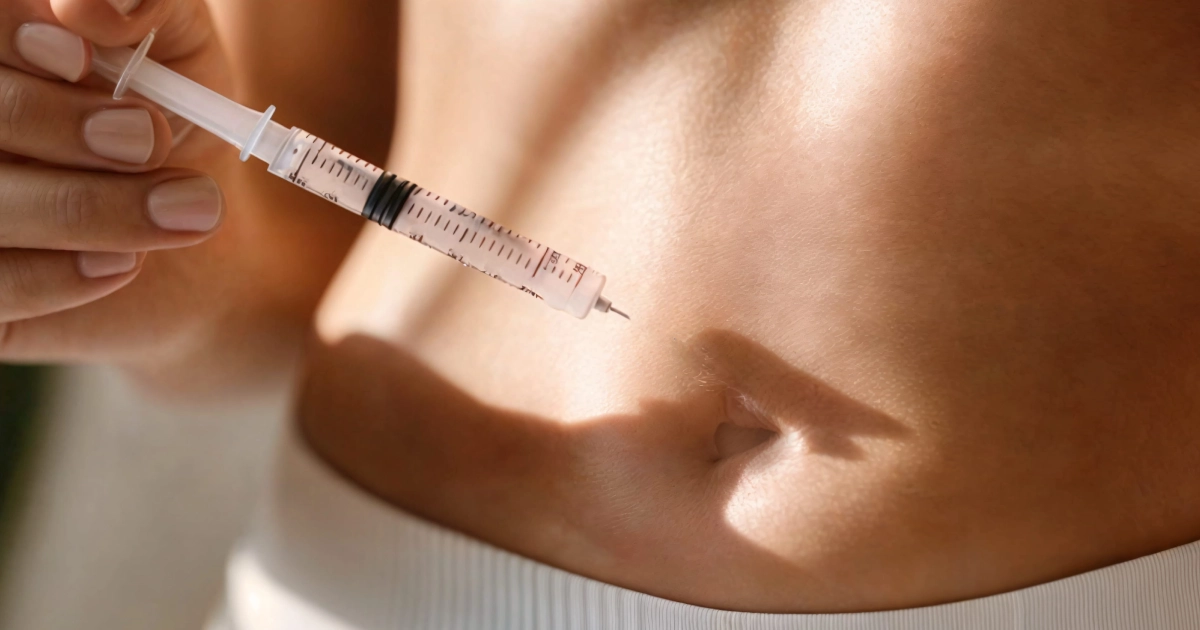 Person holding a syringe for a weight loss injection in Madison, WI.